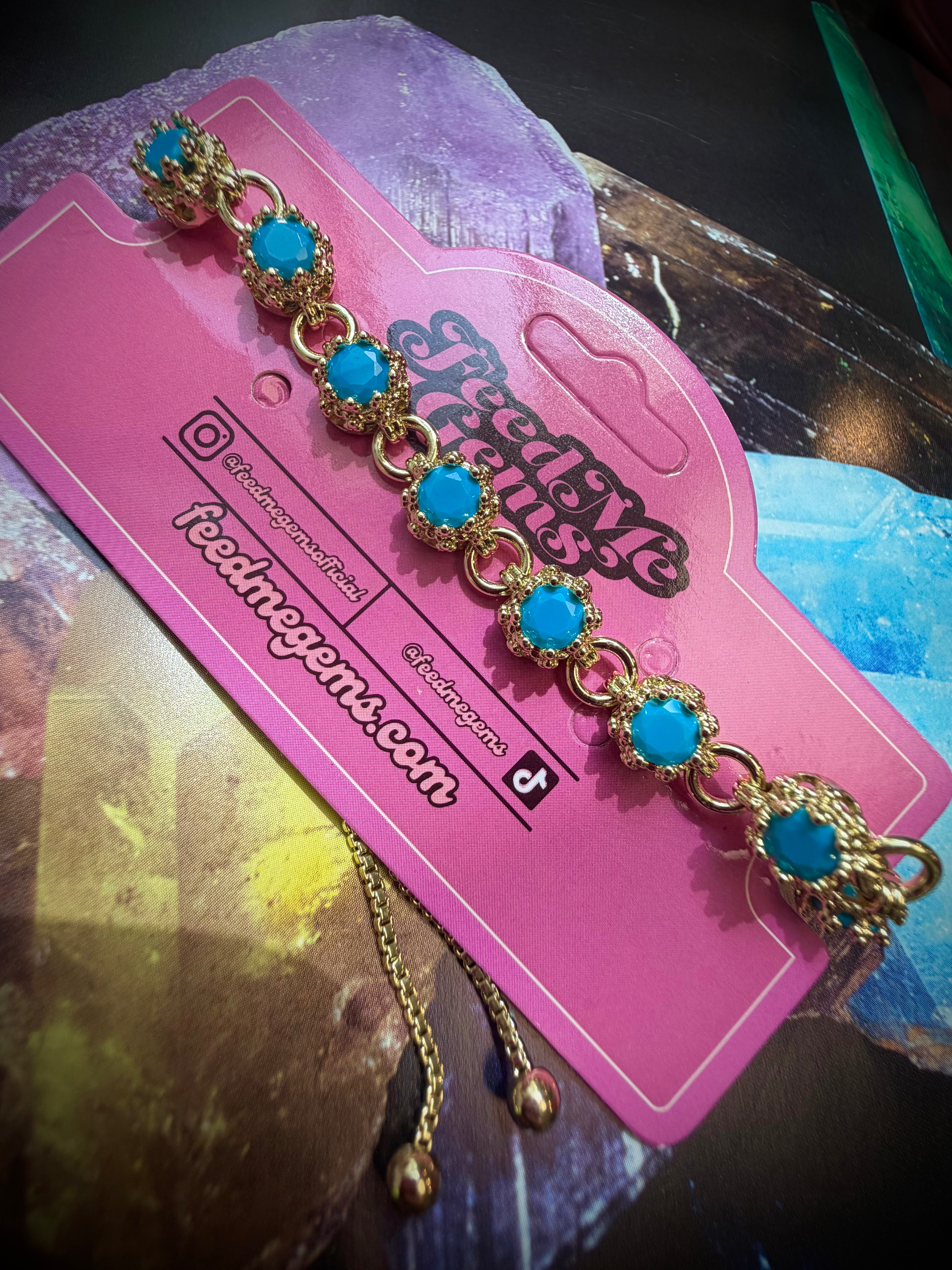 Texas Turquoise Baby Queen Slider Bracelet