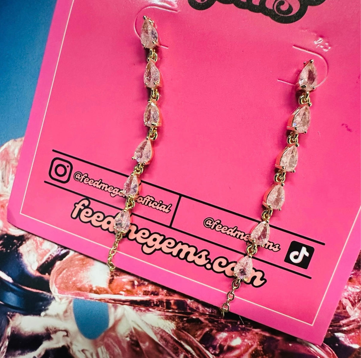 Blush Pink Accordian Drop Earrings