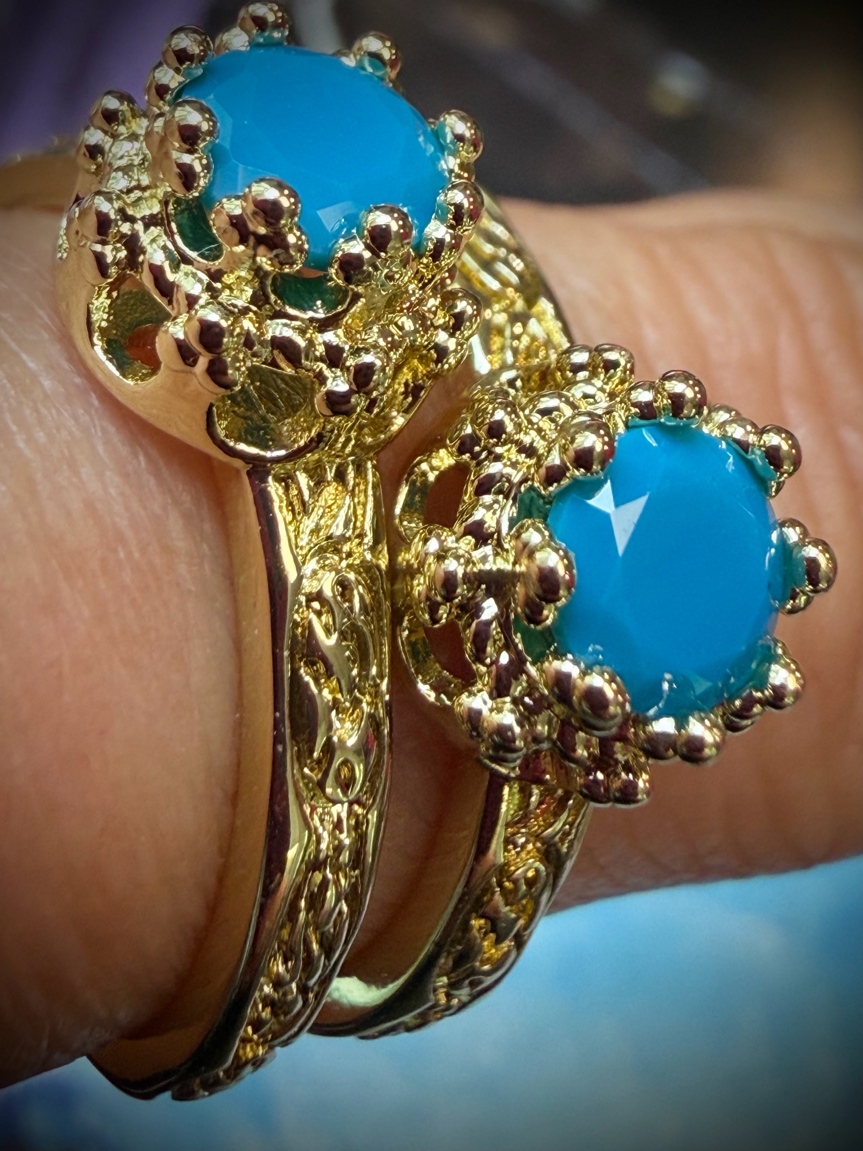 Texas Turquoise Baby Queen Stacker Ring