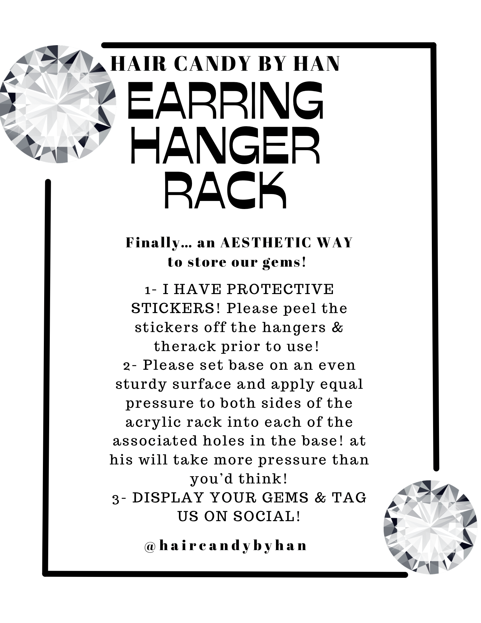 Earring Hanger Rack Display