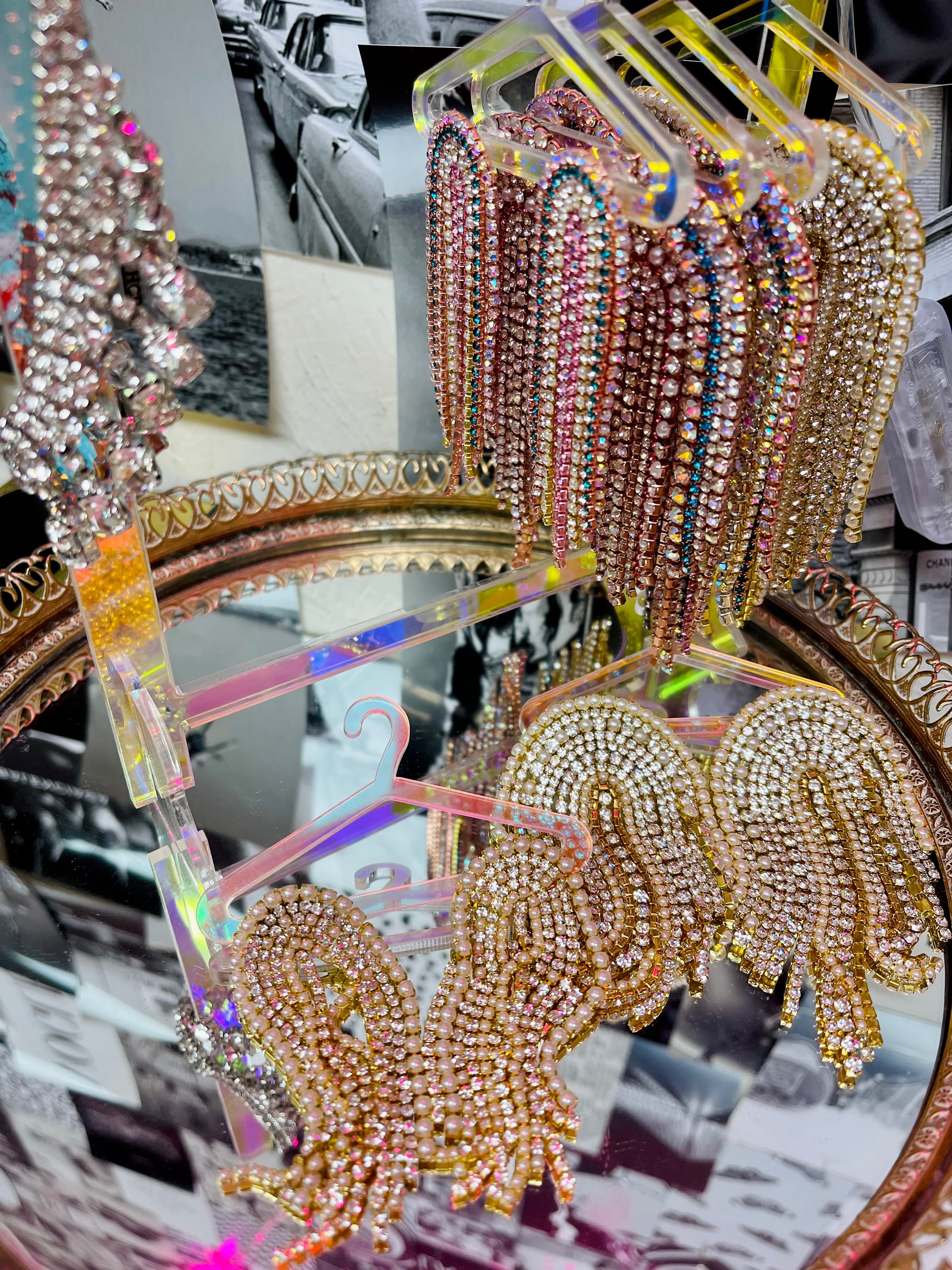 CHAMPAGNE CRYSTAL LONG BABY JUMBO RAINBOWS