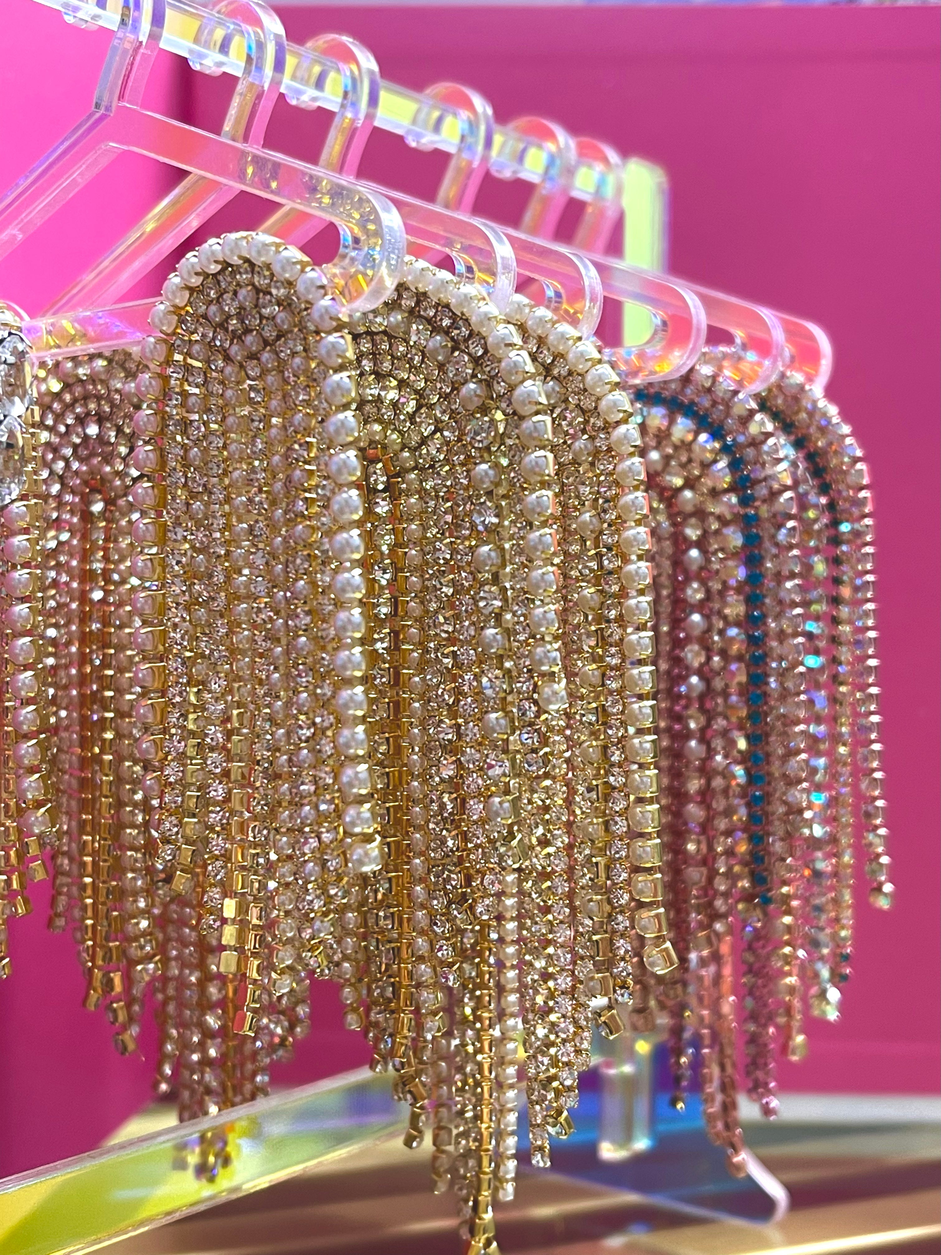CHAMPAGNE CRYSTAL LONG BABY JUMBO RAINBOWS