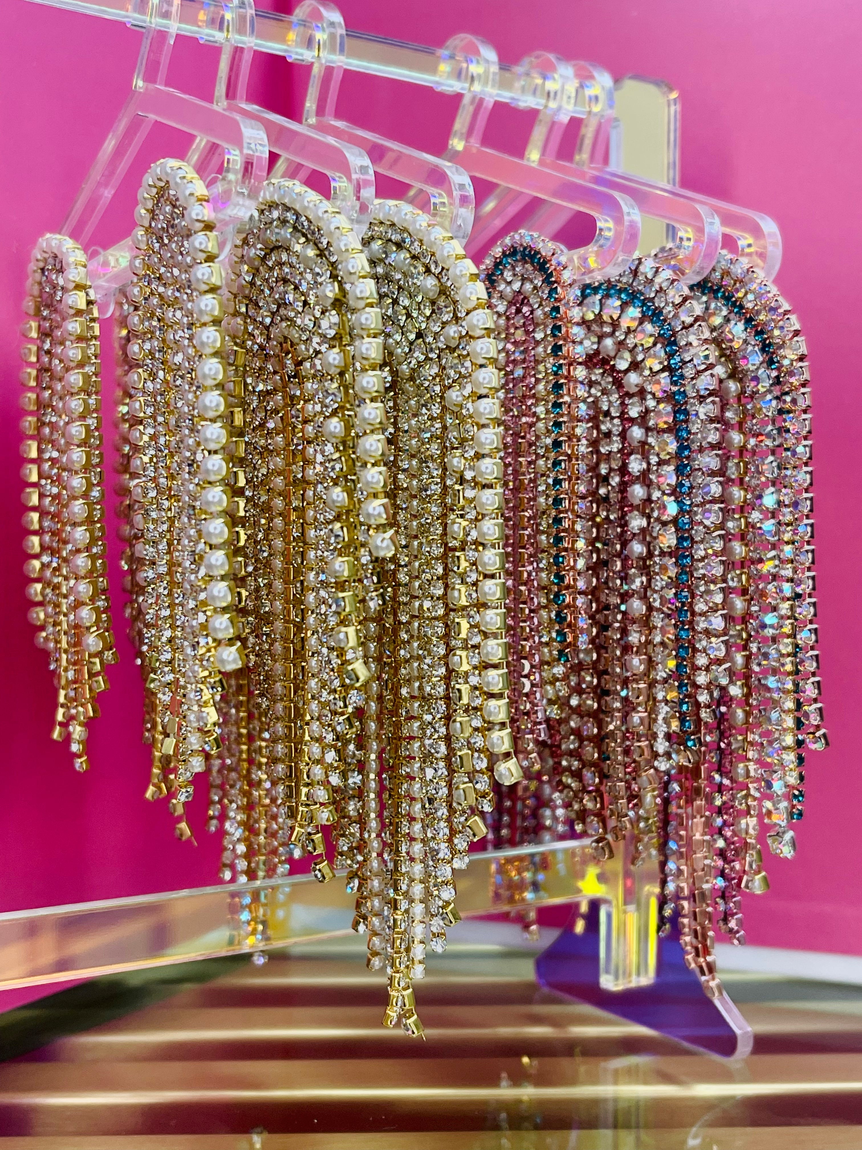 CHAMPAGNE CRYSTAL LONG BABY JUMBO RAINBOWS