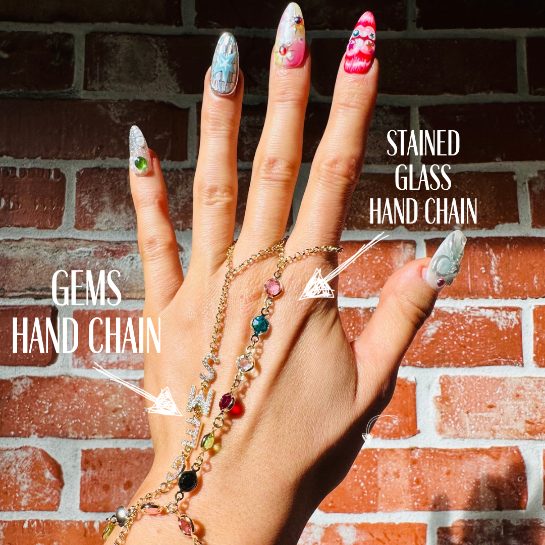 Dripping in Gems Hand Chain