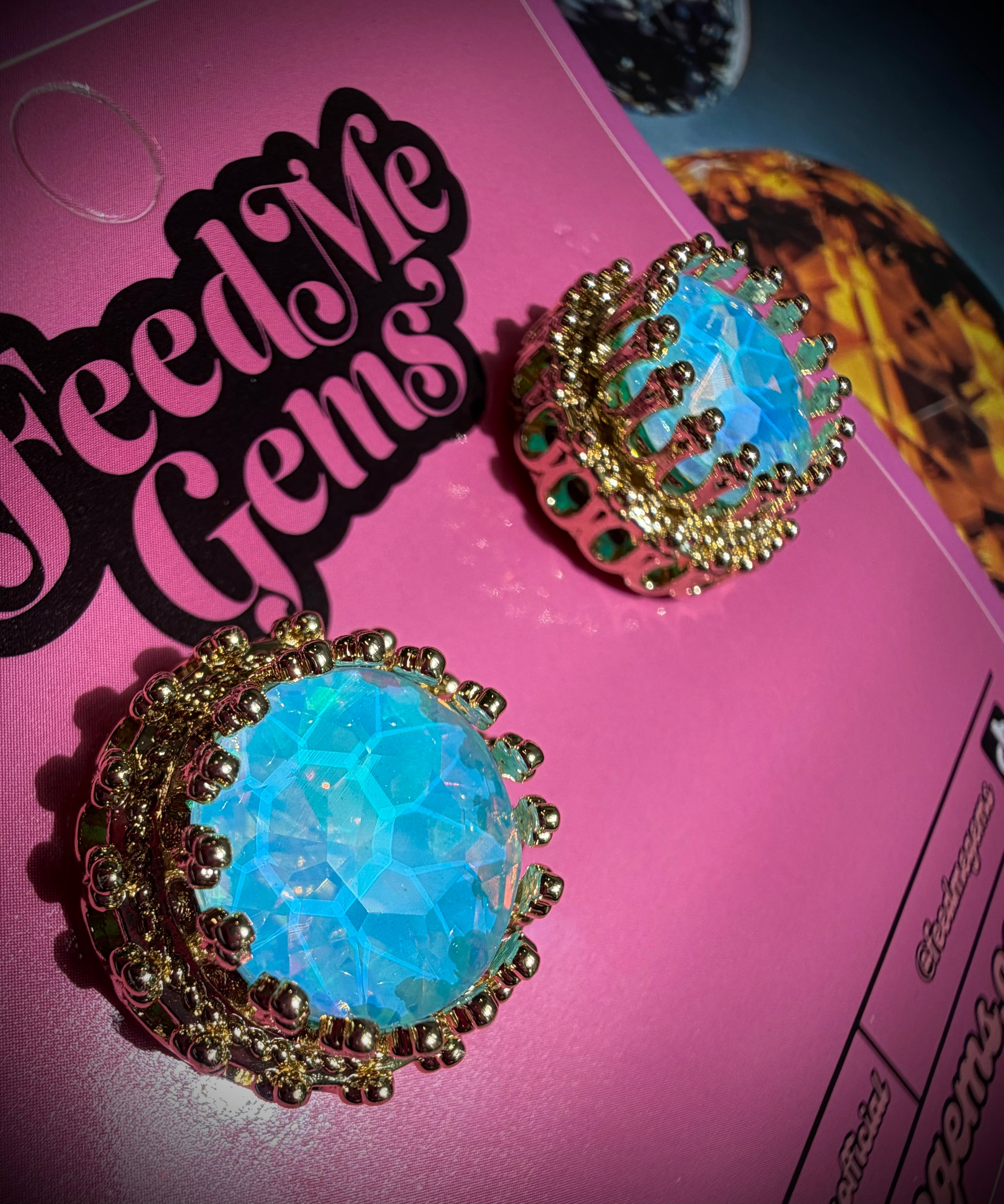 Blue Opal Queen Studs