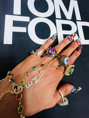 Dripping in Gems Hand Chain