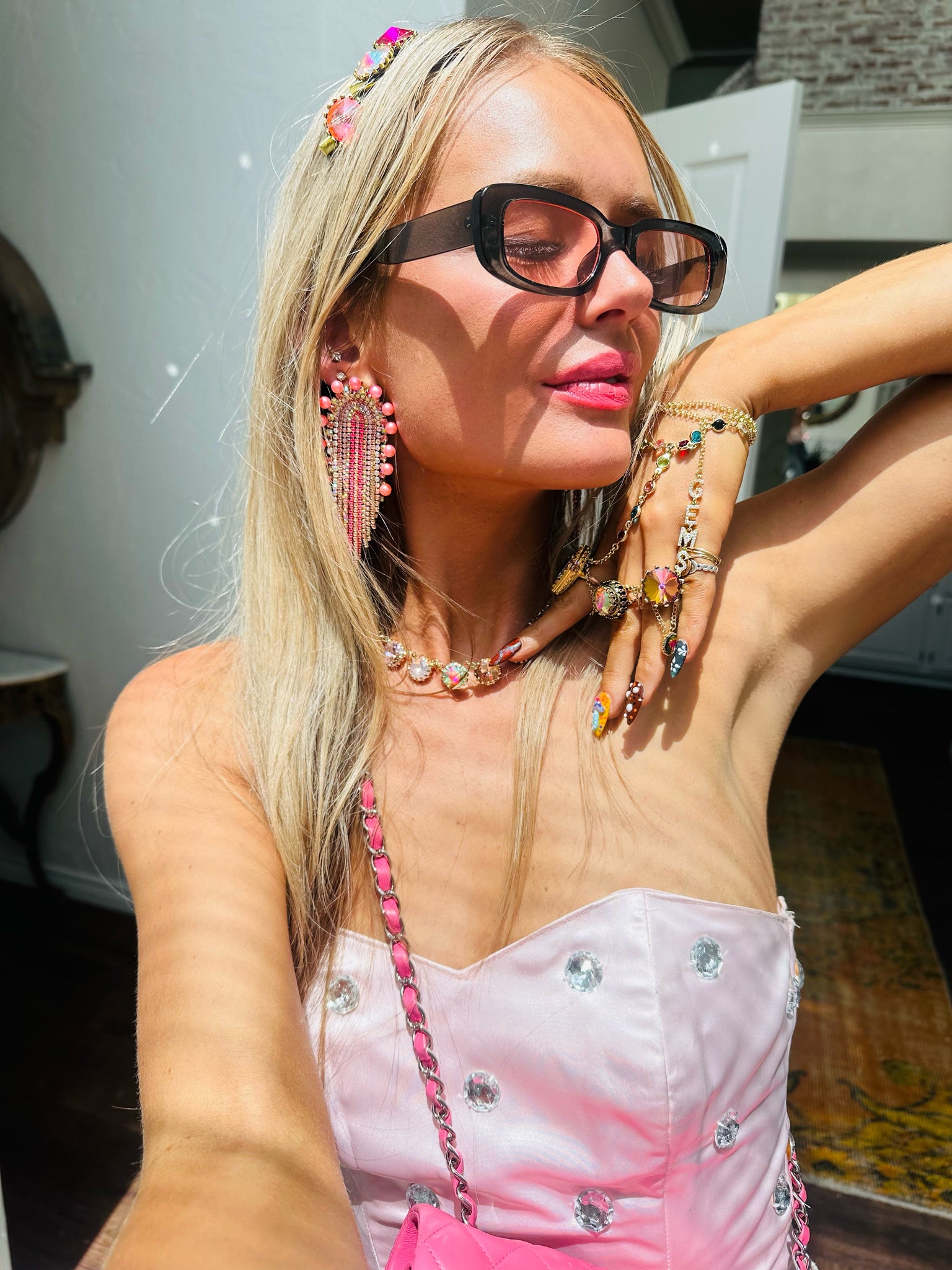 Dripping in Gems Hand Chain
