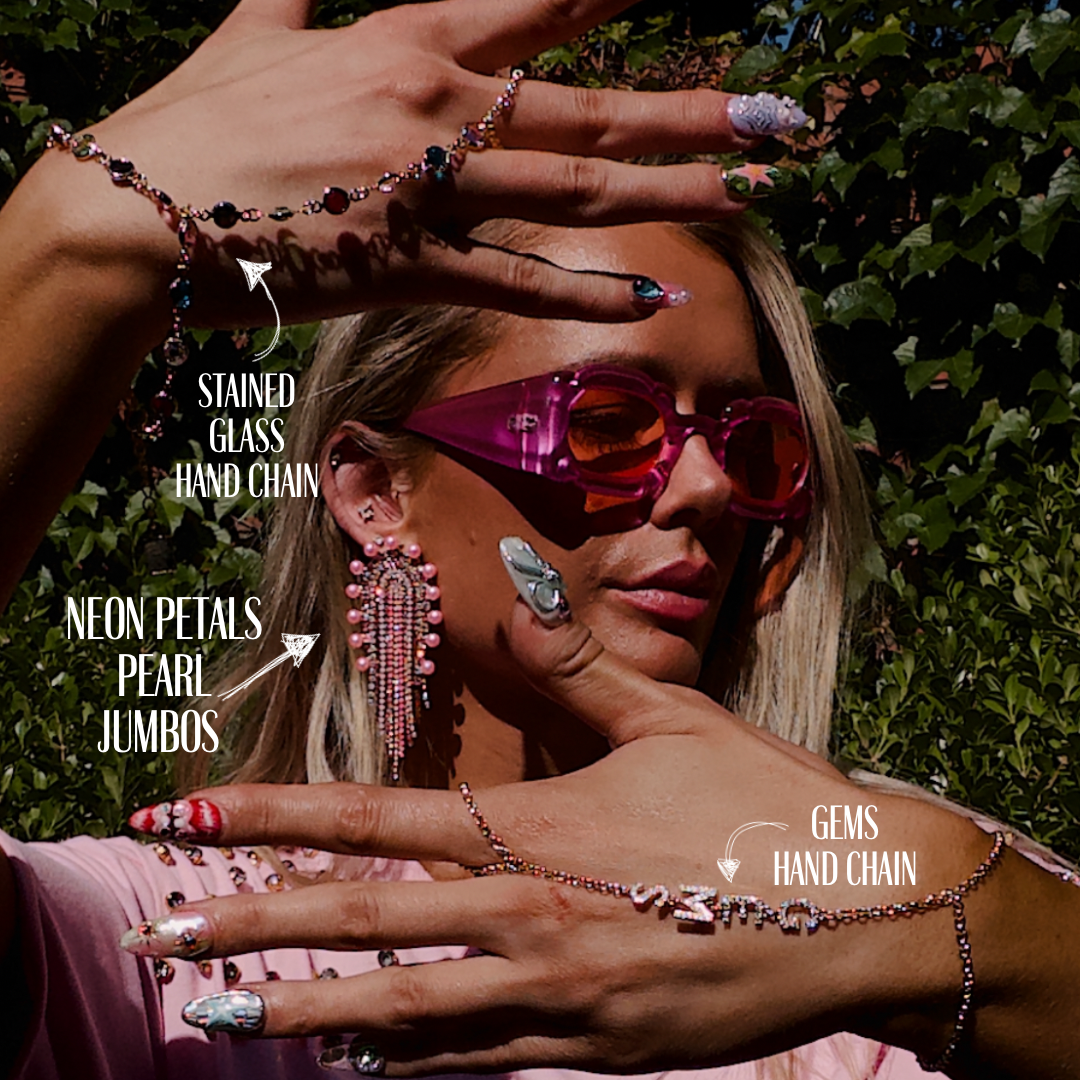Dripping in Gems Hand Chain