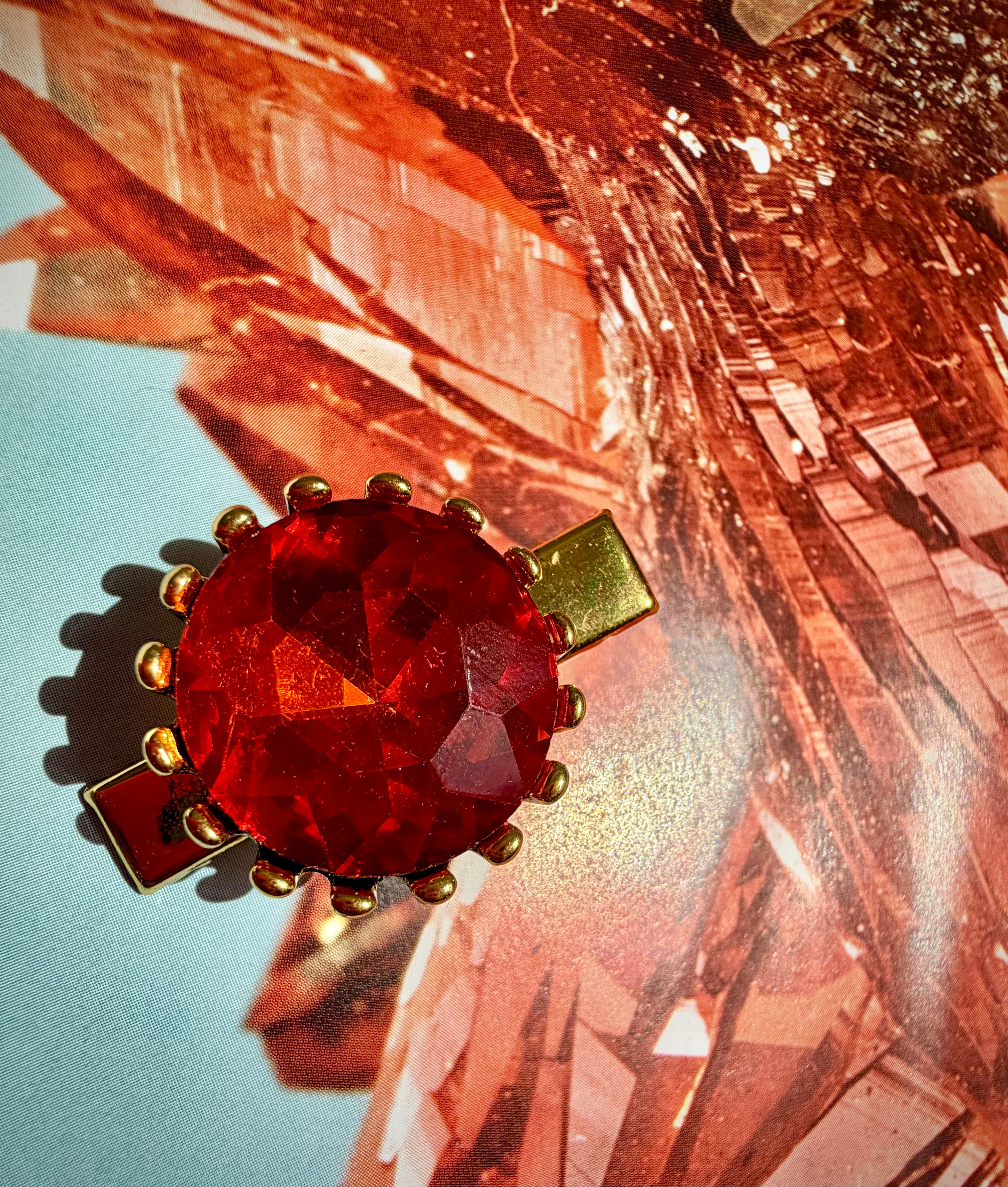 Orange Gem Sprinkle Hair Candy Clip