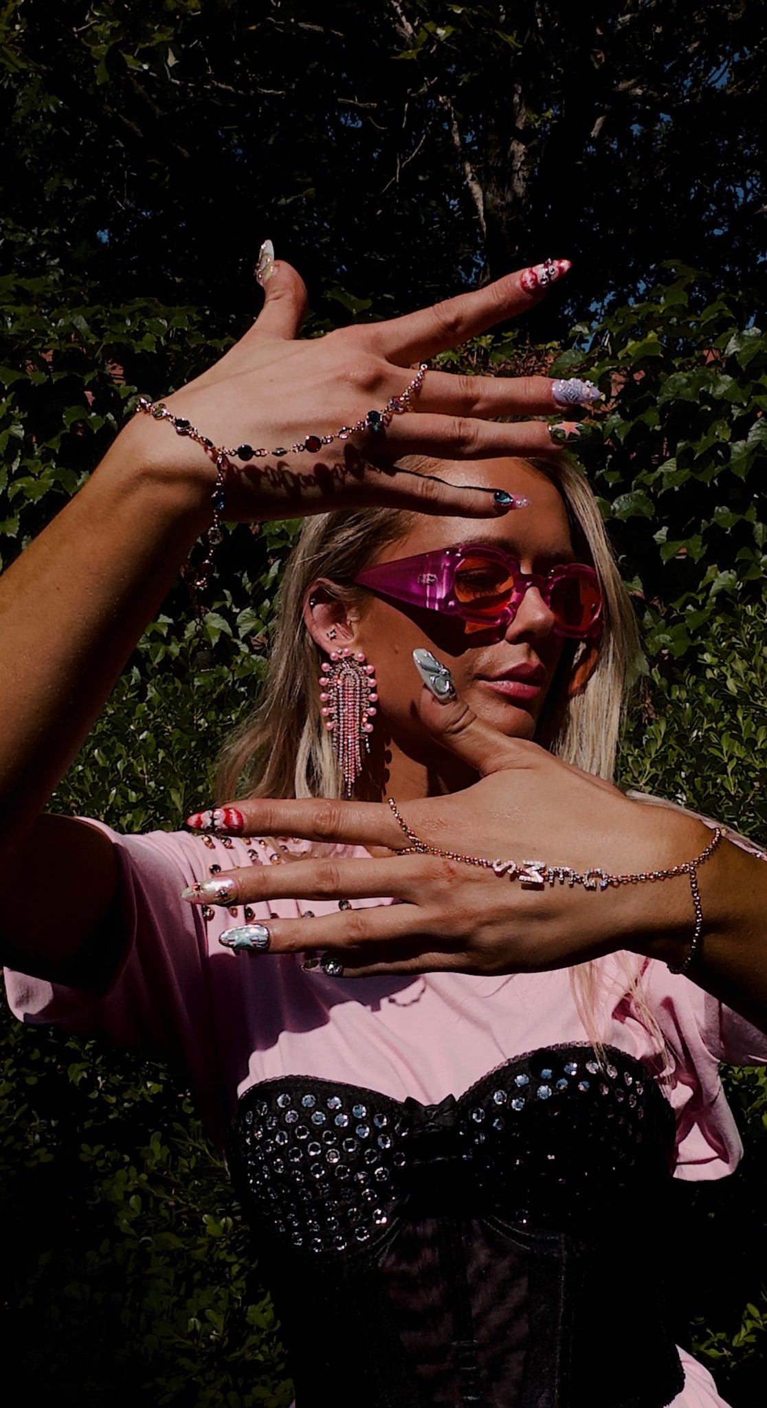 Dripping in Gems Hand Chain