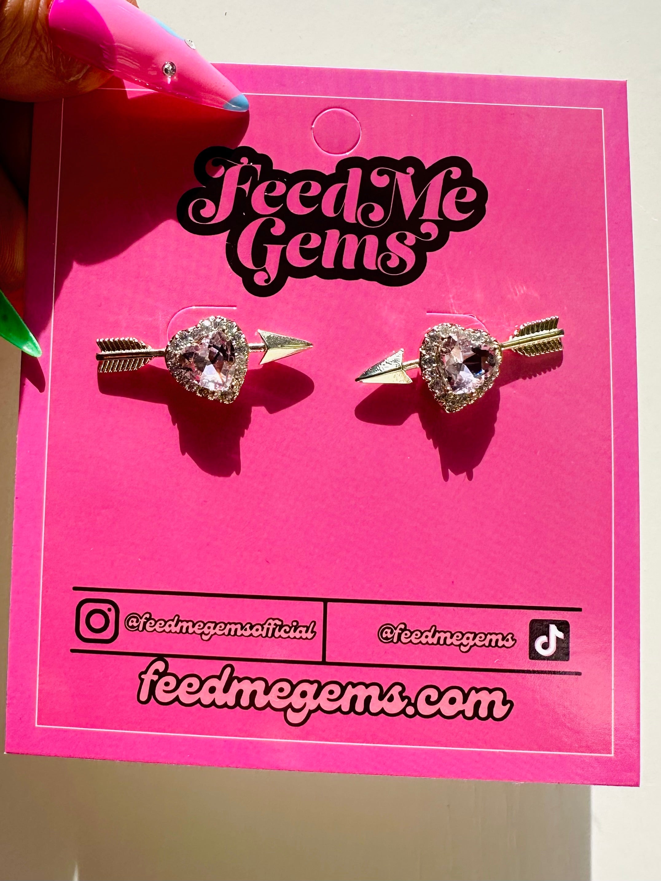 Blush Baby Cherub Heart Studs