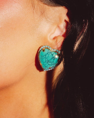 Texas Turquoise Signature Heart Studs