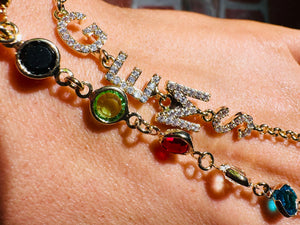 Dripping in Gems Hand Chain