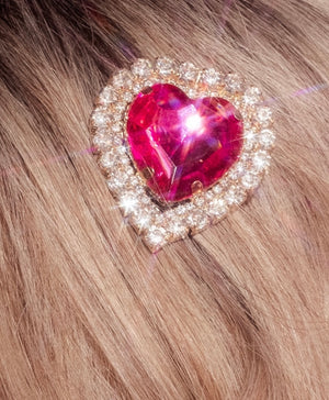 Jumbo “BE MINE” Heart Hair Candy Clip