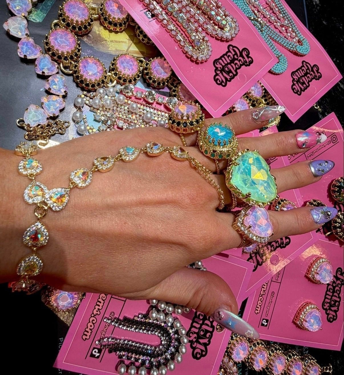 AB Fairy Hearts Hand Chain