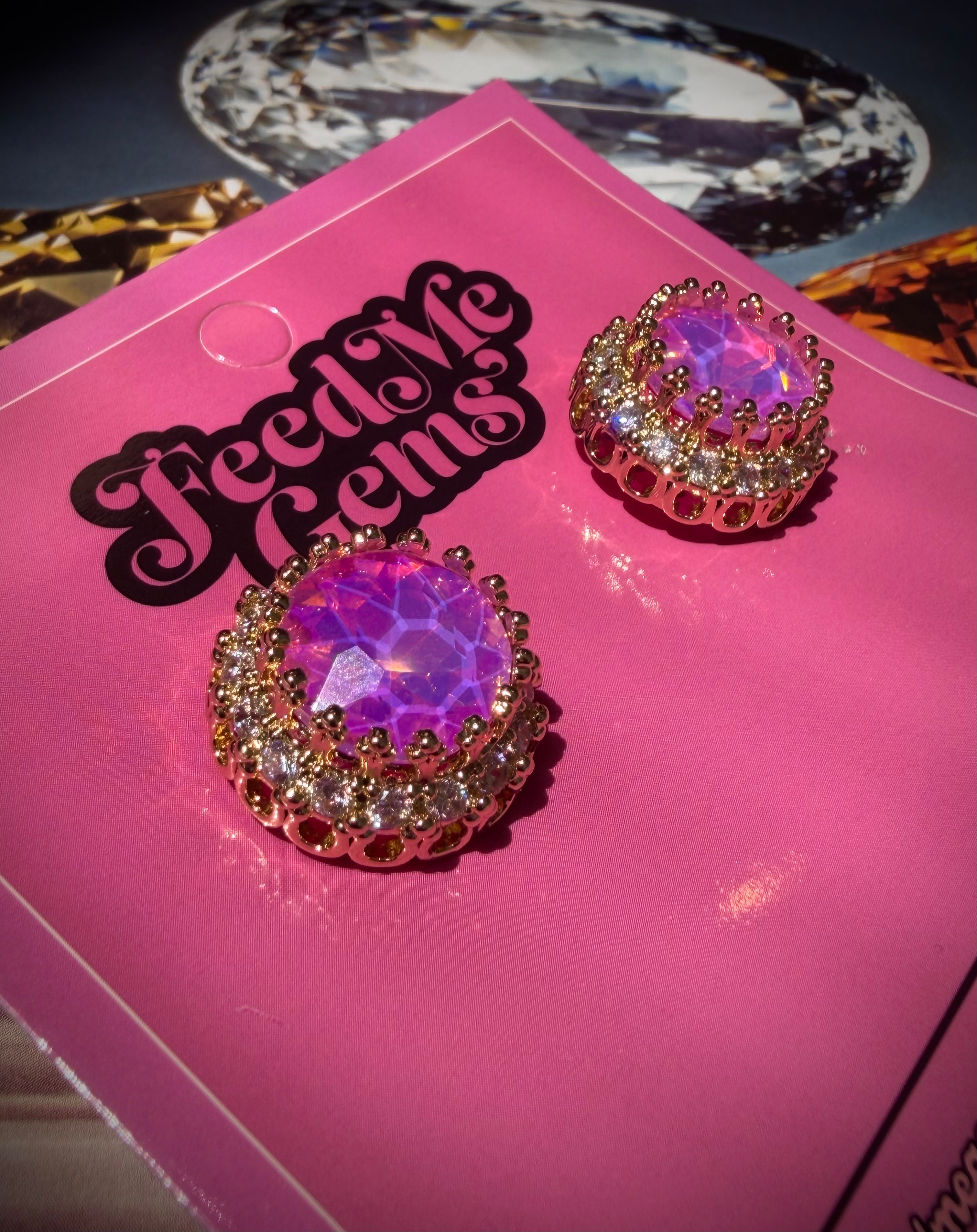 Magenta Eclipse Queen Studs