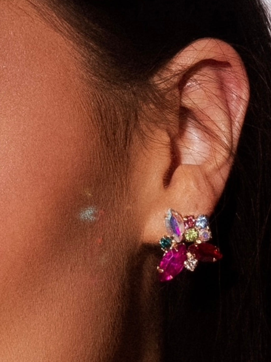 Rainbow Cluster Stud Earrings