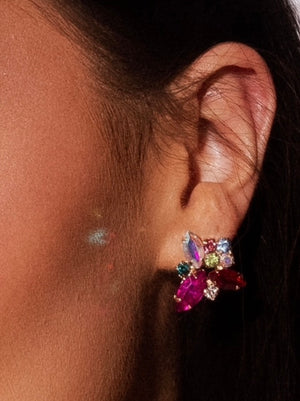 Rainbow Cluster Stud Earrings