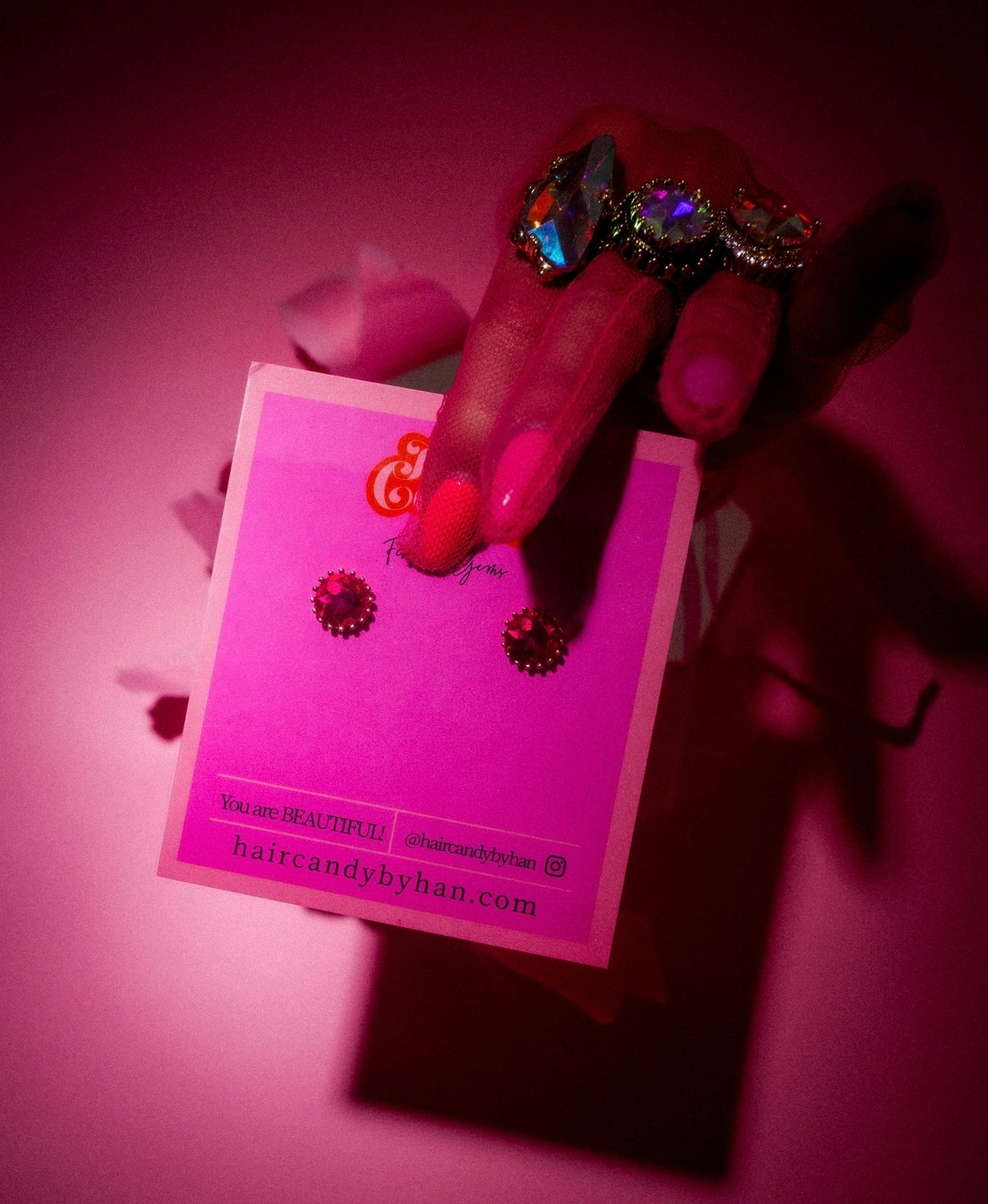 Hot Pink Sprinkle Stud Earrings