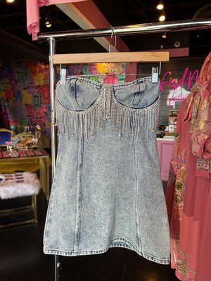 GEM DENIM DRESS