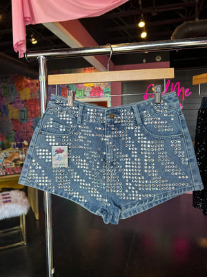 Gem denim shorts