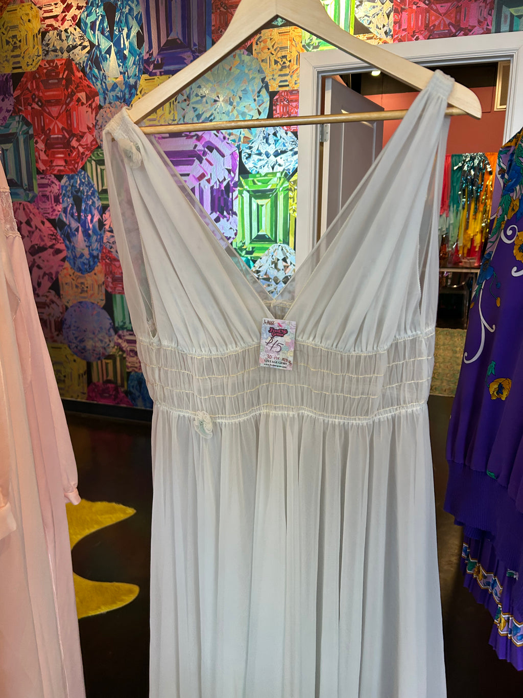 light blue night gown