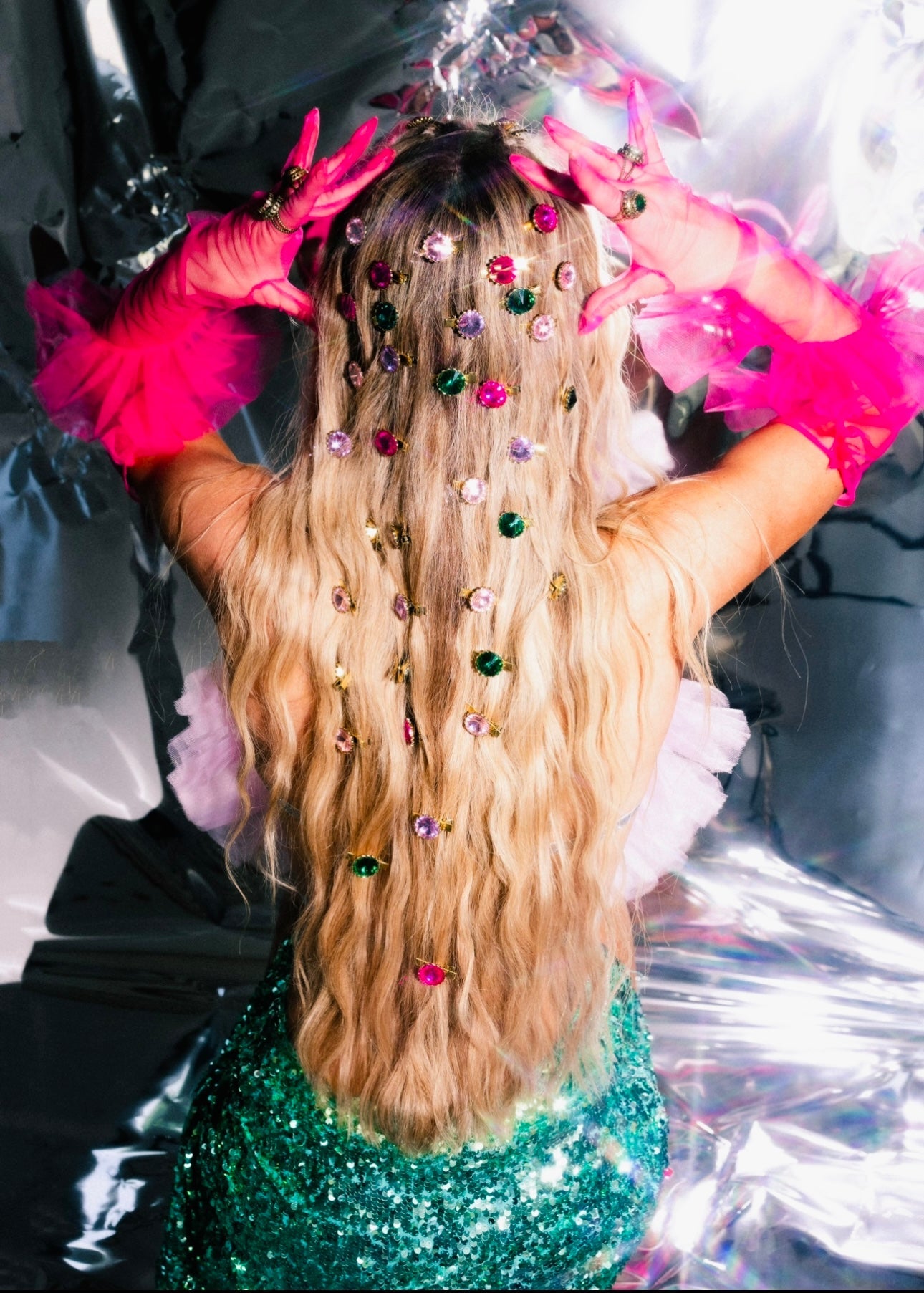 Orange Gem Sprinkle Hair Candy Clip