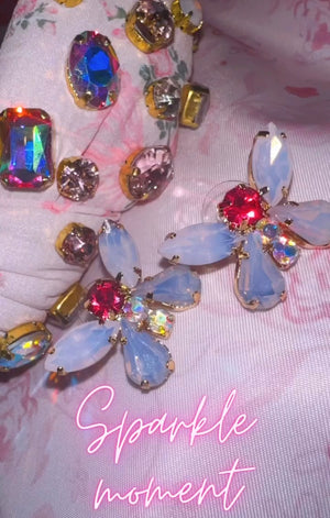 Pink Opal Butterfly Studs